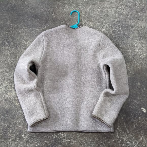 Vintage Geiger Cardigan Sweater Womens 40 Tan Pewter Button Up Boiled Wool - Picture 3 of 8